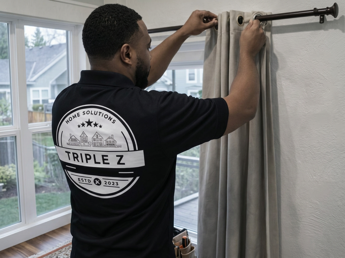 Curtains installed in a residential room