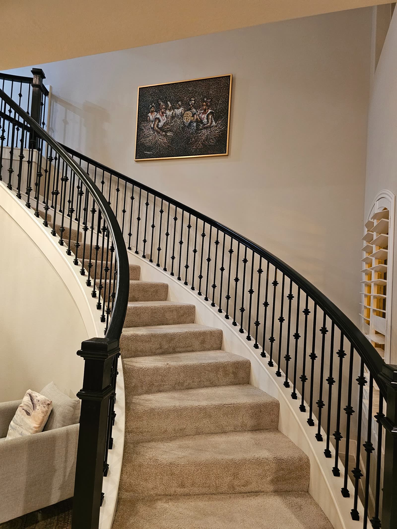 Custom built-in shelving installed in a home